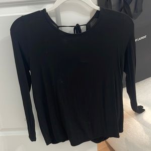 Lulus open back black long sleeve
